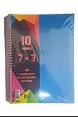 7+3 Ayraçlı Defter 10 Konulu 300 Yaprak 1 Adet 7 Kareli 3 Çizgili Spralli Plastik Kapak Seperatörlü - 4