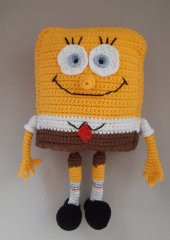 Sünger Bob Uyku Arkadaşı Amigurumi Organik Oyuncak - 1