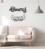 Dekoratif Duvar Sticker Parantez Diş Diş Hekimliği Kliniği Sağlıklı Dekor Çıkartmaları - 1