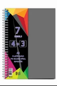 4+3 Ayraçlı Defter 7 Konulu 175 Yaprak 1 Adet 4 Kareli 3 Çizgili Spralli Plastik Kapak Seperatörlü - 9
