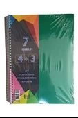 4+3 Ayraçlı Defter 7 Konulu 175 Yaprak 1 Adet 4 Kareli 3 Çizgili Spralli Plastik Kapak Seperatörlü - 7