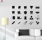 Dekoratif Duvar Sticker Diş Hekimi Araçları Diş Hekimliği Diş Kliniği logo çıkartmaları - 1