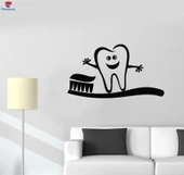 Dekoratif Duvar Sticker Diş Kliniği Çocuk Diş Hekimliği Diş Bakımı Çıkartmaları - 1