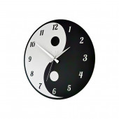 Dekoratif Siyah-Beyaz Ahşap Duvar Saati Yin Yang Denge Sembolü - 3