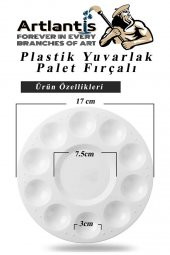 Yuvarlak Resim Paleti Fırçalı 1 Paket 10 Hazneli Boya Paleti Sanatsal Boyalar İçin Palet Akrilik Boya Yağlı Boya Guaj Boya Fırçalı - 2