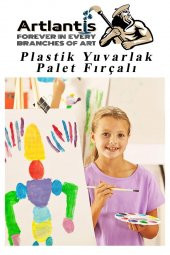 Yuvarlak Resim Paleti Fırçalı 1 Paket 10 Hazneli Boya Paleti Sanatsal Boyalar İçin Palet Akrilik Boya Yağlı Boya Guaj Boya Fırçalı - 4