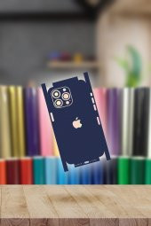 Lacivert iPhone 14 Pro Max Kaplama Arka Ve Yan Full Kaplayan Koruyucu Body Hydrogel Kaplama - 2