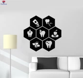 Dekoratif Duvar Sticker Diş Hekimi Kliniği Bakımı Sağlıklı Diş Macunu Çıkartmaları - 1