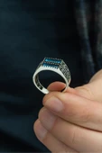 2 Sıra Parlament Baget Taşlı 925 Gümüş Erkek Yüzük thumbnail 8