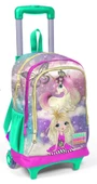 Coral High Işıklı Tekerlekli Unicorn ve Kız Çekçek Okul ve Seyahat Çantası Kız Çocuk Su Yeşili Pembe thumbnail 1