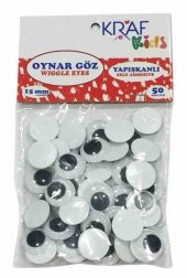 KRAF KIDS OYNAR GÖZ YAPIŞKANLI 15 MM 50 Lİ KK60 ÜCRETSİZ KARGO - 1