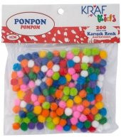 KRAF KİDS PONPON 1 CM 200 LÜ KK70 ÜCRETSİZ KARGO - 1