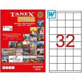Tanex TW-2032 Beyaz Etiket 52.5 x 35 mm Ücretsiz Kargo - 1