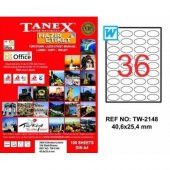Tanex TW-2148 - 40,6 x 25,4 mm Laser Etiket 100 Adet Ücretsiz Kar - 1
