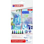 Edding 4200 Porselen Kalemi Soğuk Renkler (6 lı Paket) - 1