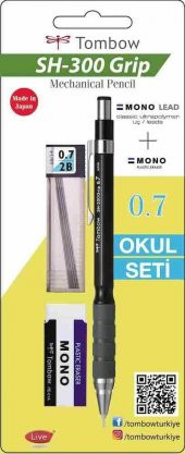 TOMBOW SH-300 GRİP 0.7 VERSATİL OKUL SETİ SİYAH ÜCRETSİZ KARGO - 1