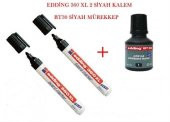 Edding Tahta Kalemi 360XL 2 Adet Siyah Tahta Kalemi + 1 Adet BT30 - 1