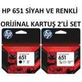 HP 651 Siyah ve Renkli Orjinal Kartuş Ücretsiz Kartuş - 1