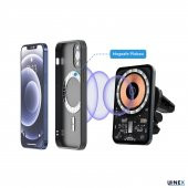 Winex 15W Magsafe Sensörlü Araç İçi Kablosuz Hızlı Şarj Aleti ve Telefon Tutucu YK3454 - 2