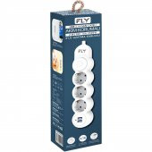 FLY Akım Korumalı Priz 3'lü, 2 Metre, 2 USB 2.1A - 2