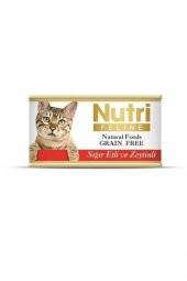 Nutri Feline Sığır Etli ve Zeytinli Yaş Kedi Maması 85 gr x 16 Adet - 1