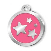 Mineli Seri Yıldız Desenli Künye Pembe - 1