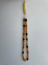 Renk Karması Doğal Kaya Damla Kehribar Tesbih 33lük 11,7x7,5mm 13,80 Gram - 7