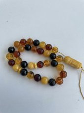 Renk Karması Doğal Kaya Damla Kehribar Tesbih 33lük 11mm 27,20 Gram thumbnail 4