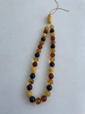 Renk Karması Doğal Kaya Damla Kehribar Tesbih 33lük 11mm 27,20 Gram thumbnail 6