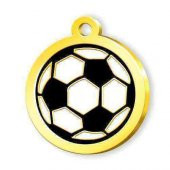 Altın Kaplama Futbol Topu Künye - Siyah Beyaz - 1