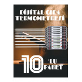 10 Adet Siyah Renk Dijital Gıda Yemek Termometresi Yemek Isı Ölçer SiyahYemek A01 10 ADET - 4