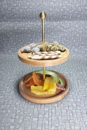 Ahşap Katlı Kurabiyelik Oval Kz10121 - 1