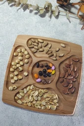 Ahşap Kayın Çerezlik-kahvaltılık Ve Servis- Sunum Tabağı Kz10091 - 1