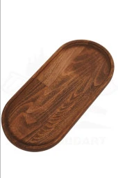 Ahşap Servis Sunum Tahtası Dekoratif Tabak Büyük Boy 37 Cm - 2