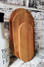 Kesme Tahtası Sunum Tabağı Servis Tabağı Ahşap Kesme Tahtası Kayın Ağacı 3 Parça Set - 1