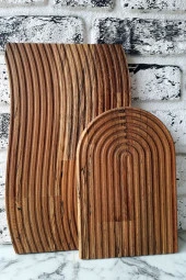 Kesme Tahtası Sunum Tabağı 2 Parça Ahşap Tabak - 1