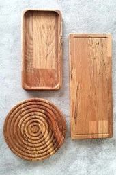 Kesme Tahtası Sunum Tahtası 3 Parça Servis Tabağı Pro Seri - 1