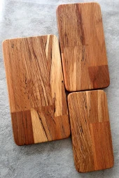 Kayın Kesme Tahtası 3 Parça Sunum Seti Servis Tabağı Kahvaltı Tabağı Doğal - 2