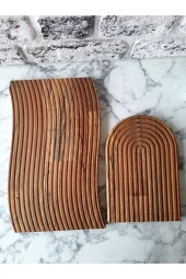 Kesme Tahtası Sunum Tabağı 2 Parça Ahşap Tabak - 2