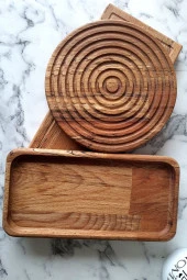 Kesme Tahtası Sunum Tahtası 3 Parça Servis Tabağı Pro Seri - 3