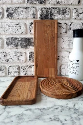 Kesme Tahtası Sunum Tahtası 3 Parça Servis Tabağı Pro Seri - 4