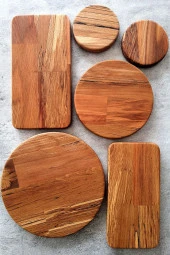 Kayın Tabak Seti Sunum Seti Kesme Tahtası 6 Parça Çeyizlik Sunum Seti - 2