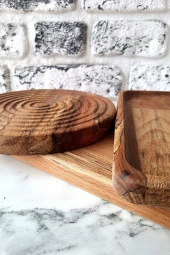 Kesme Tahtası Sunum Tahtası 3 Parça Servis Tabağı Pro Seri - 5