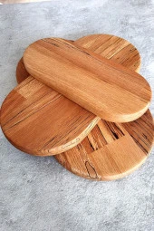 Kesme Tahtası Sunum Tabağı Servis Tabağı Ahşap Kesme Tahtası Kayın Ağacı 3 Parça Set - 4