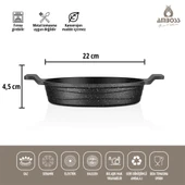 Amboss Astral 3 Parça Granit Döküm Sahan Seti (Tava) thumbnail 5