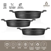 Amboss Astral 3 Parça Granit Döküm Sahan Seti (Tava) thumbnail 2