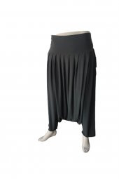 Bayan Şalvar Düz Renk Kadın Şalvarı Anne ŞalvarAsker Yeşil Rengi Bora Şalvar - 1