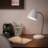 LED'li Çalışma-Okuma Lambası MeridyenDukkan Beyaz-Gold Rengi Masa Lambası - 2