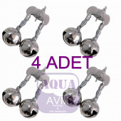 Olta Zili Çiftli Metal Kıskaçlı Kamış Zili  4 Adet - 1