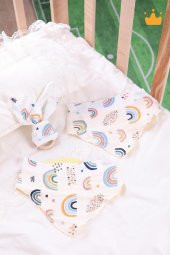 Babyhola Müslin Önlük 2'li ve Ahşap Halkalı Müslin Diş Kaşıyıcı Set 547 - 5